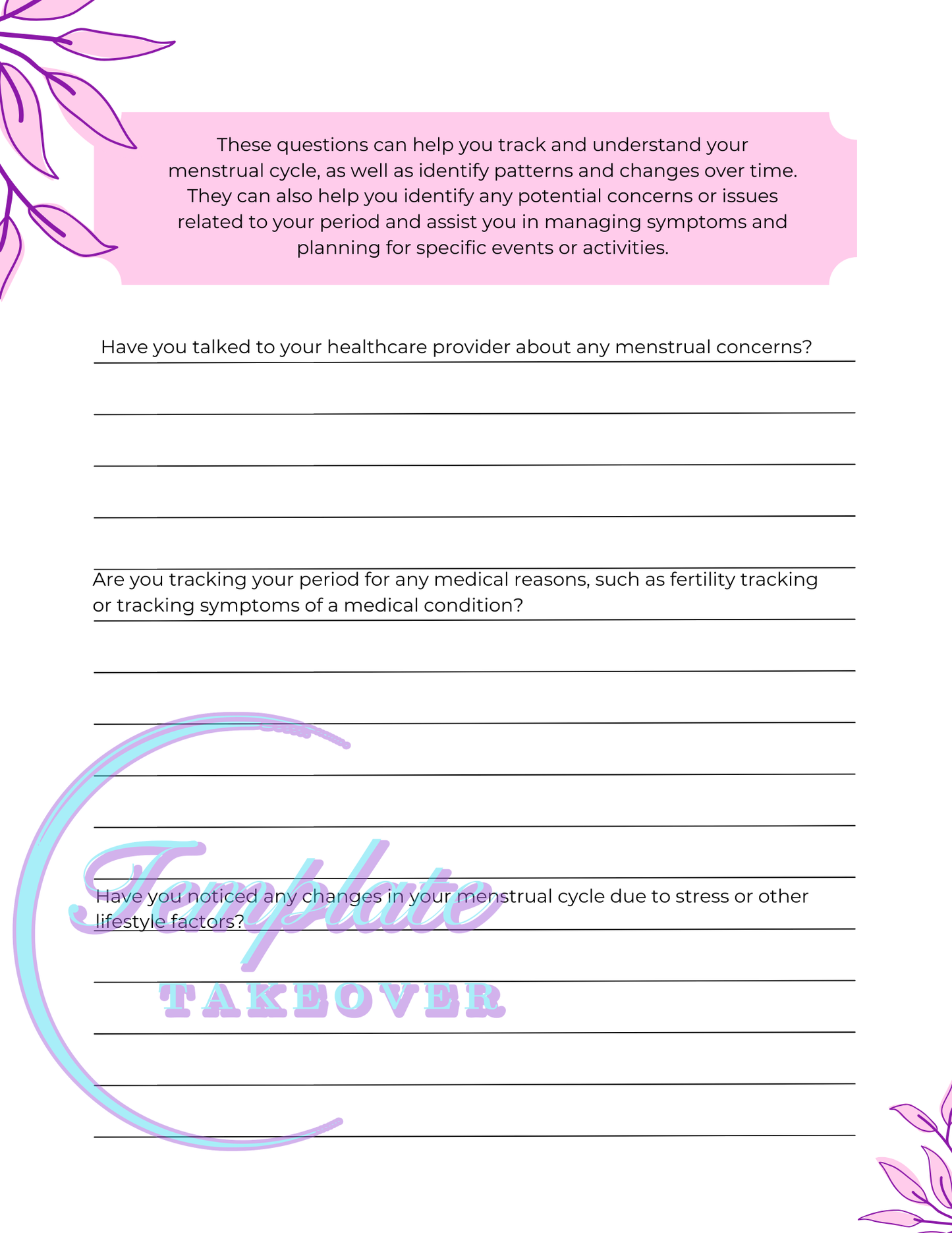 Ultimate Period Tracker | Period Tracker Template | Period Journal Printable | Period Calendar 2024 | Fertility Tracker Template