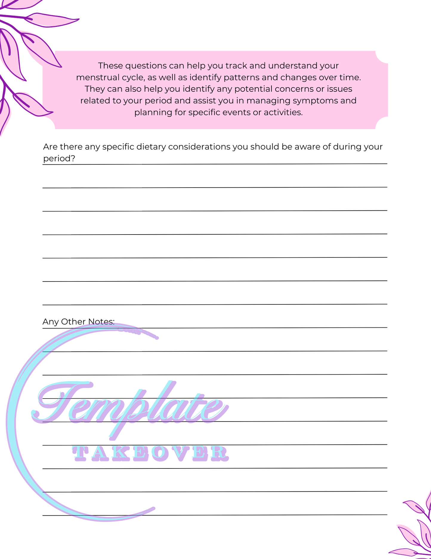 Ultimate Period Tracker | Period Tracker Template | Period Journal Printable | Period Calendar 2024 | Fertility Tracker Template