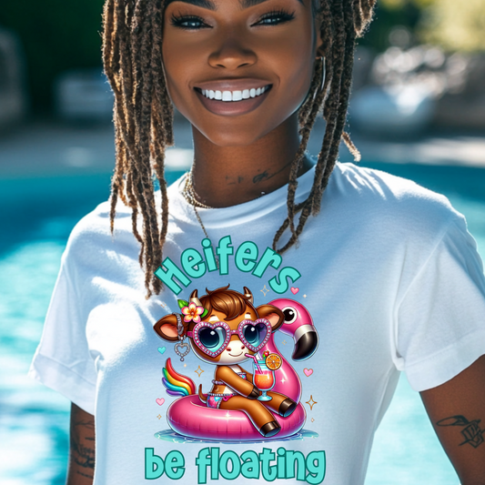 Heifers Be Floating - Fun and Trendy Summer- FIVE Themed PNG Designs for Apparel & Crafts