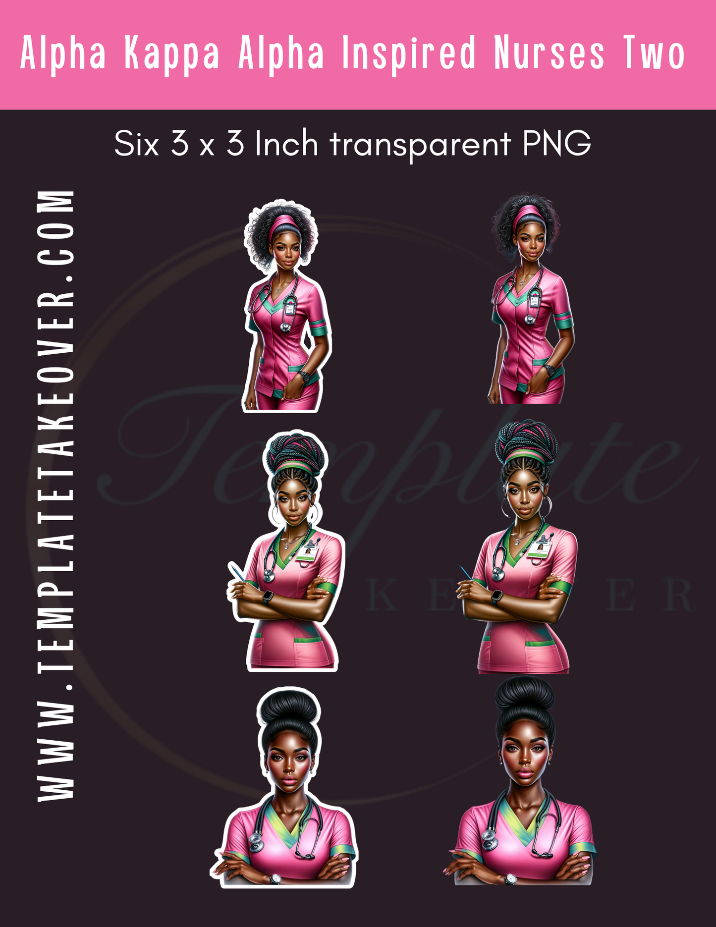 Alpha Kappa Alpha |African American Nurse Sticker | Printable Nurse Sticker | Digital Nurse Sticker | Nurse Sticker | Medical Sticker | Digital Sticker