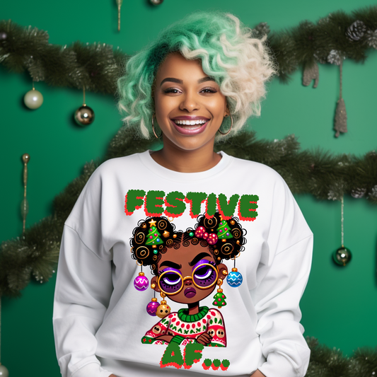 Festive AF 2| Christmas png | funny png | quirky girl Christmas | Funny Christmas Quotes | Christmas SVG | DTF compatible