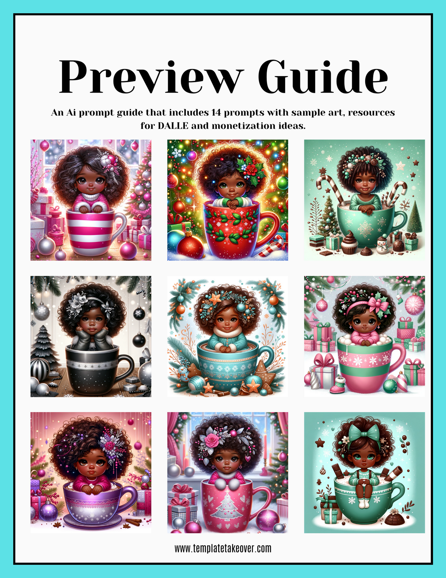 "Cozy Cocoa Christmas: A Whimsical Wonderland of Colors" Prompt Guide!