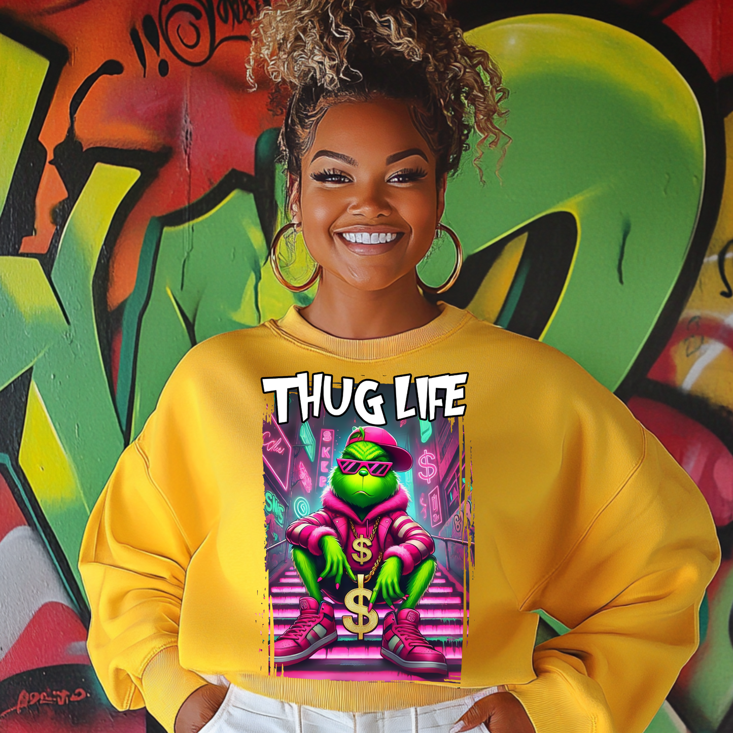 Thug Life Christmas Grinch PNG - Hip Hop Urban Christmas Design - Digital Download with Mockups and Video