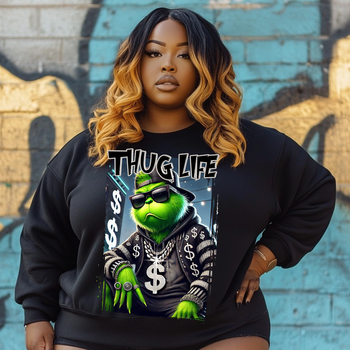 Thug Life Grinch PNG - Hip Hop Christmas Digital Art - Cool Streetwear Design with Mockups and Video