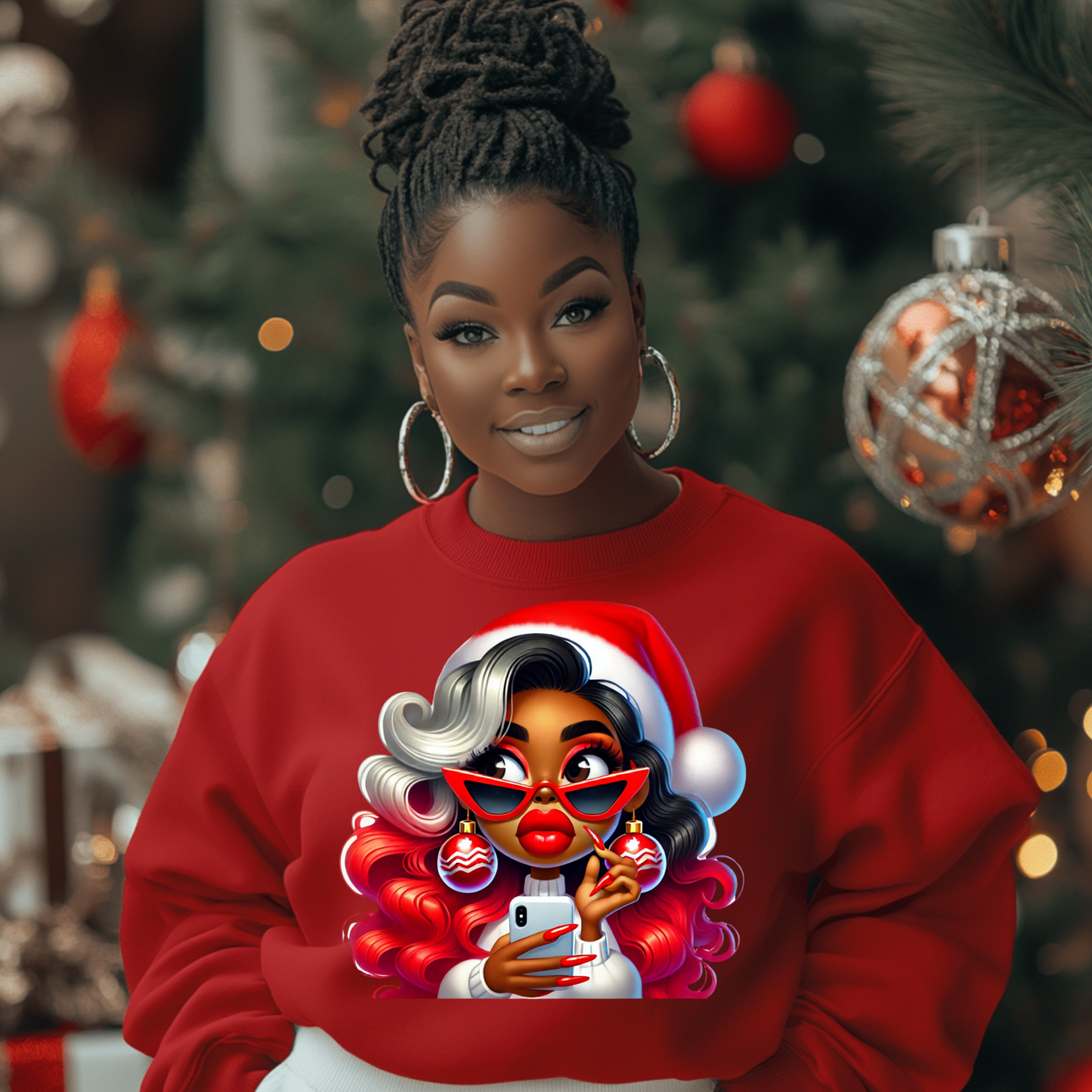 Sassy Christmas Diva PNG | Trendy Holiday Girl Digital Download with Free Mockups