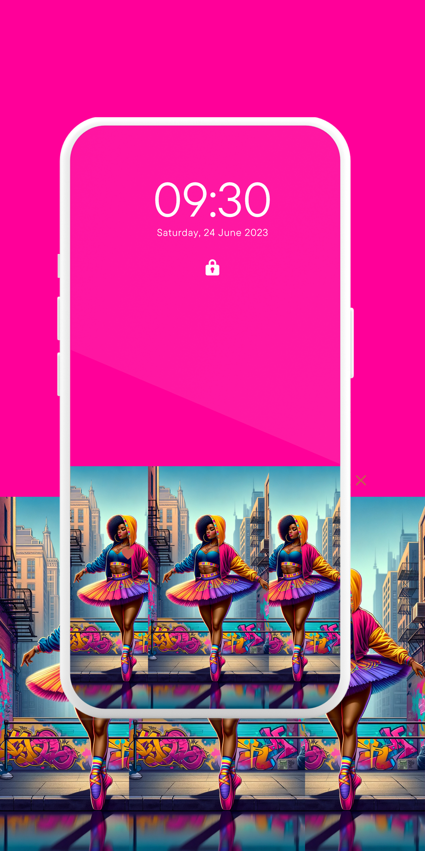 Hip Hop Ballerina Mobile Phone Wallpaper- Lock Screen and Home Screen