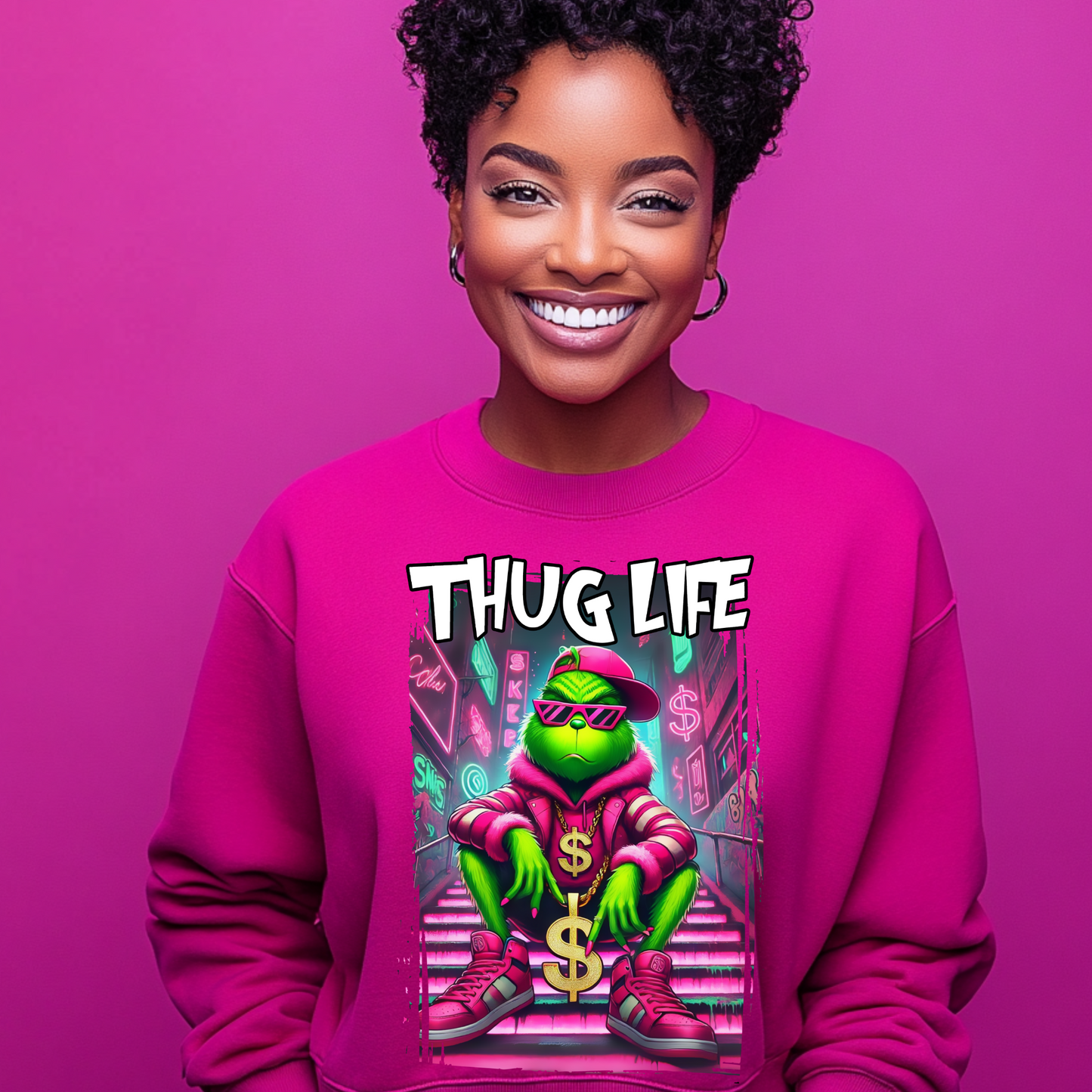 Thug Life Christmas Grinch PNG - Hip Hop Urban Christmas Design - Digital Download with Mockups and Video