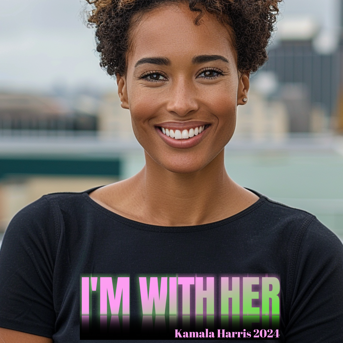 **Exclusive Kamala Harris 2024 Campaign PNG - "I'm With Her" Design for T-Shirts, Posters, and More**