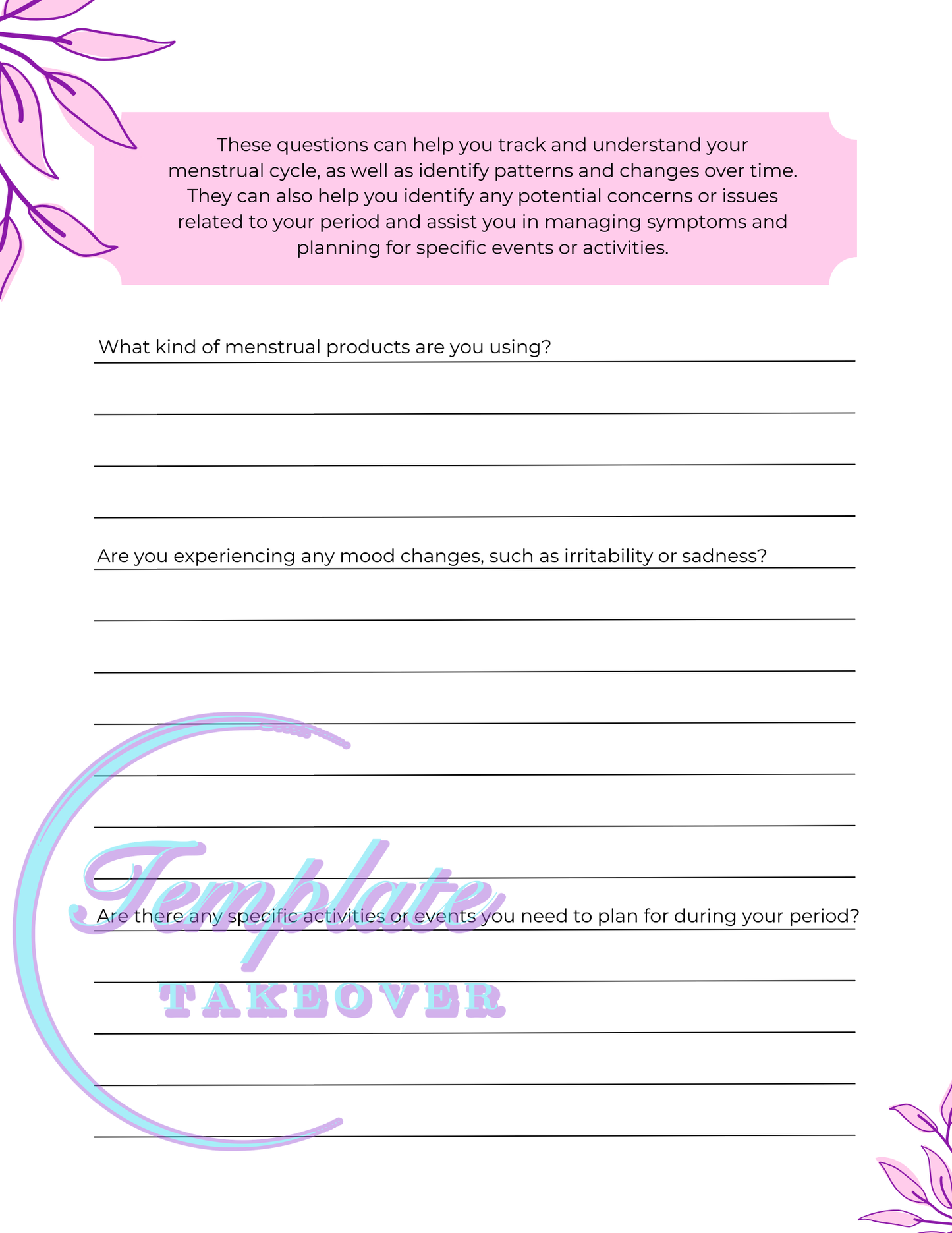 Ultimate Period Tracker | Period Tracker Template | Period Journal Printable | Period Calendar 2024 | Fertility Tracker Template