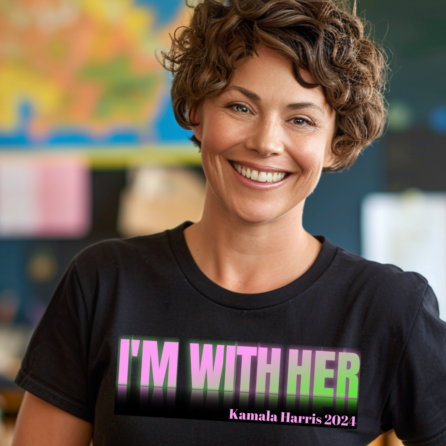 **Exclusive Kamala Harris 2024 Campaign PNG - "I'm With Her" Design for T-Shirts, Posters, and More**