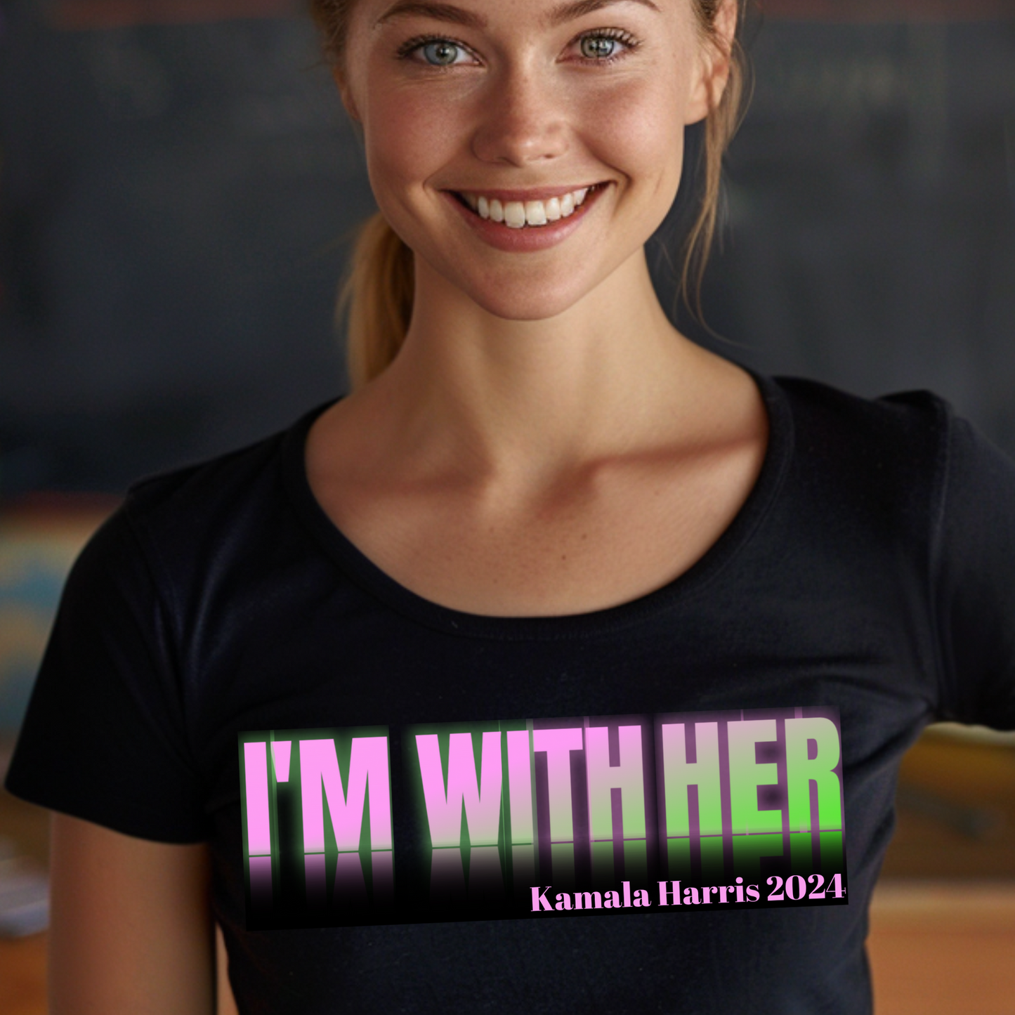 **Exclusive Kamala Harris 2024 Campaign PNG - "I'm With Her" Design for T-Shirts, Posters, and More**