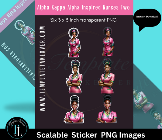 Alpha Kappa Alpha |African American Nurse Sticker | Printable Nurse Sticker | Digital Nurse Sticker | Nurse Sticker | Medical Sticker | Digital Sticker