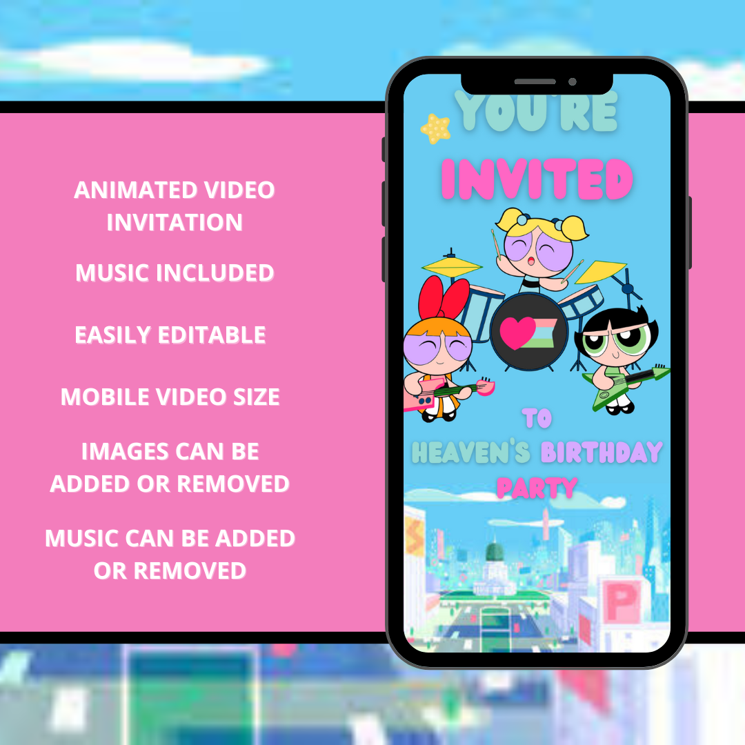 Turn up the Volume! Birthday Party Video Invitation, Editable Video Invitation Canva Template, Animated Video Phone Evite, Music Video, Instant Download