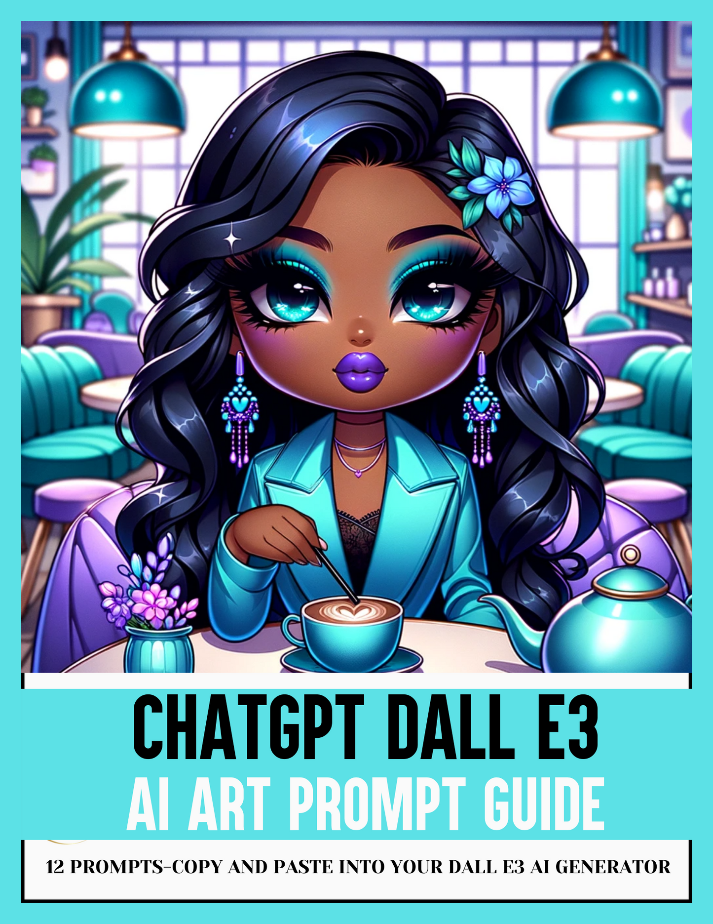 "But First, Coffee: Vibrant Chibi Style Fashion Illustrations in Diverse Color Themes." Prompt Guide