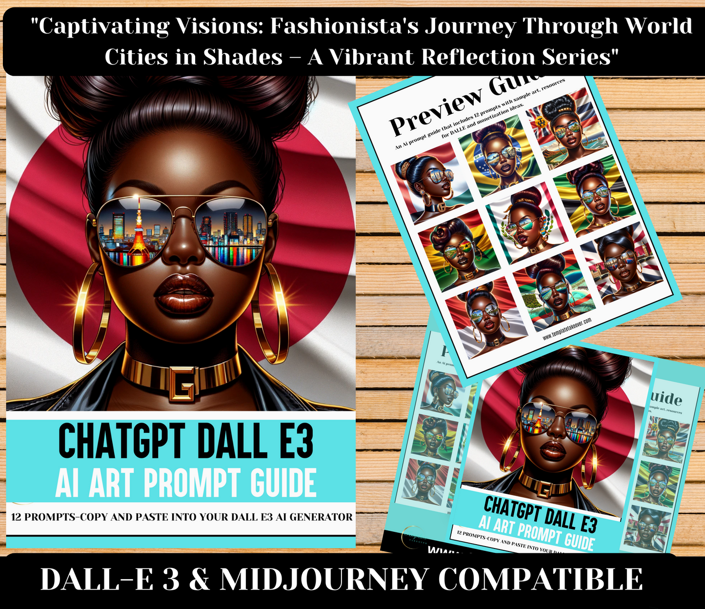 "Captivating Visions: Fashionista's Journey Through World Cities in Shades – A Vibrant Reflection Series"