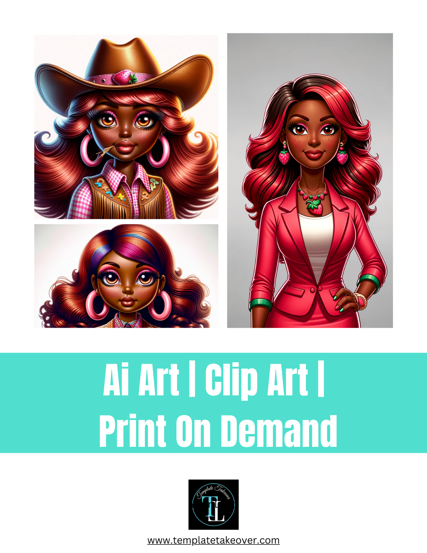 AI Art | African American Women | Craft | Business | Clipart | Print on Demand