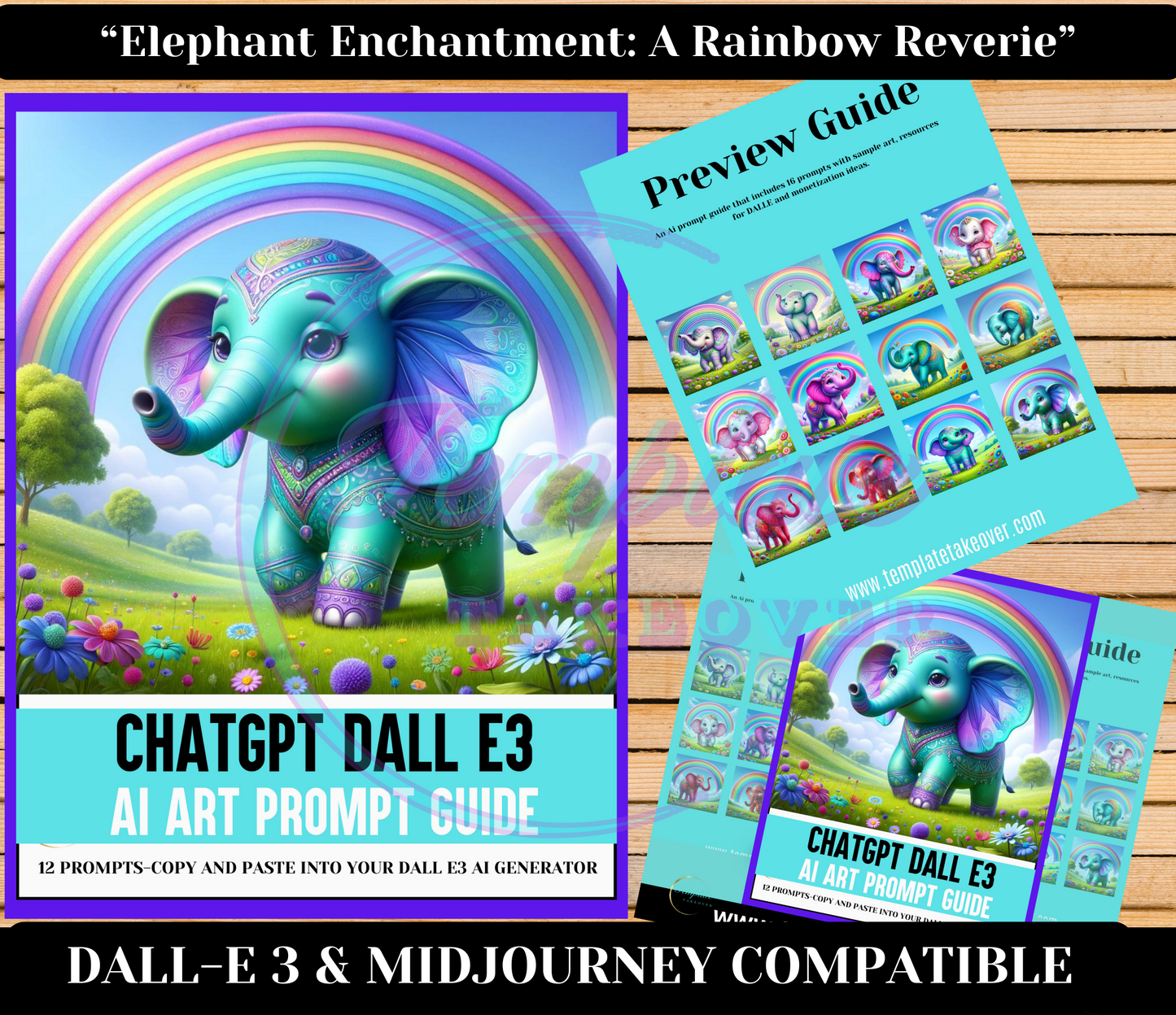 Elephant Enchantment: A Rainbow Reverie