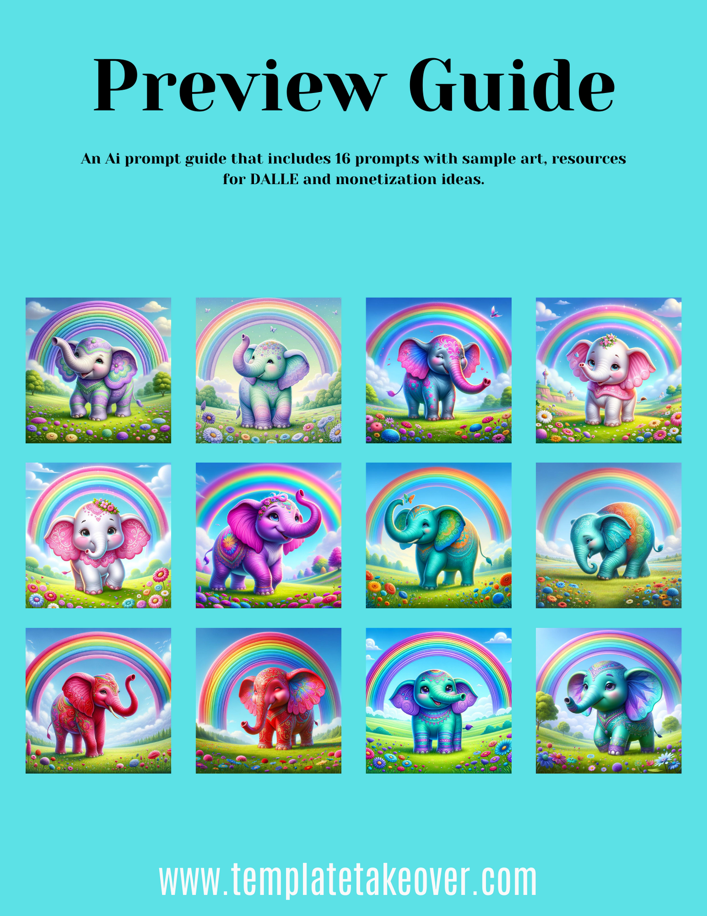 Elephant Enchantment: A Rainbow Reverie