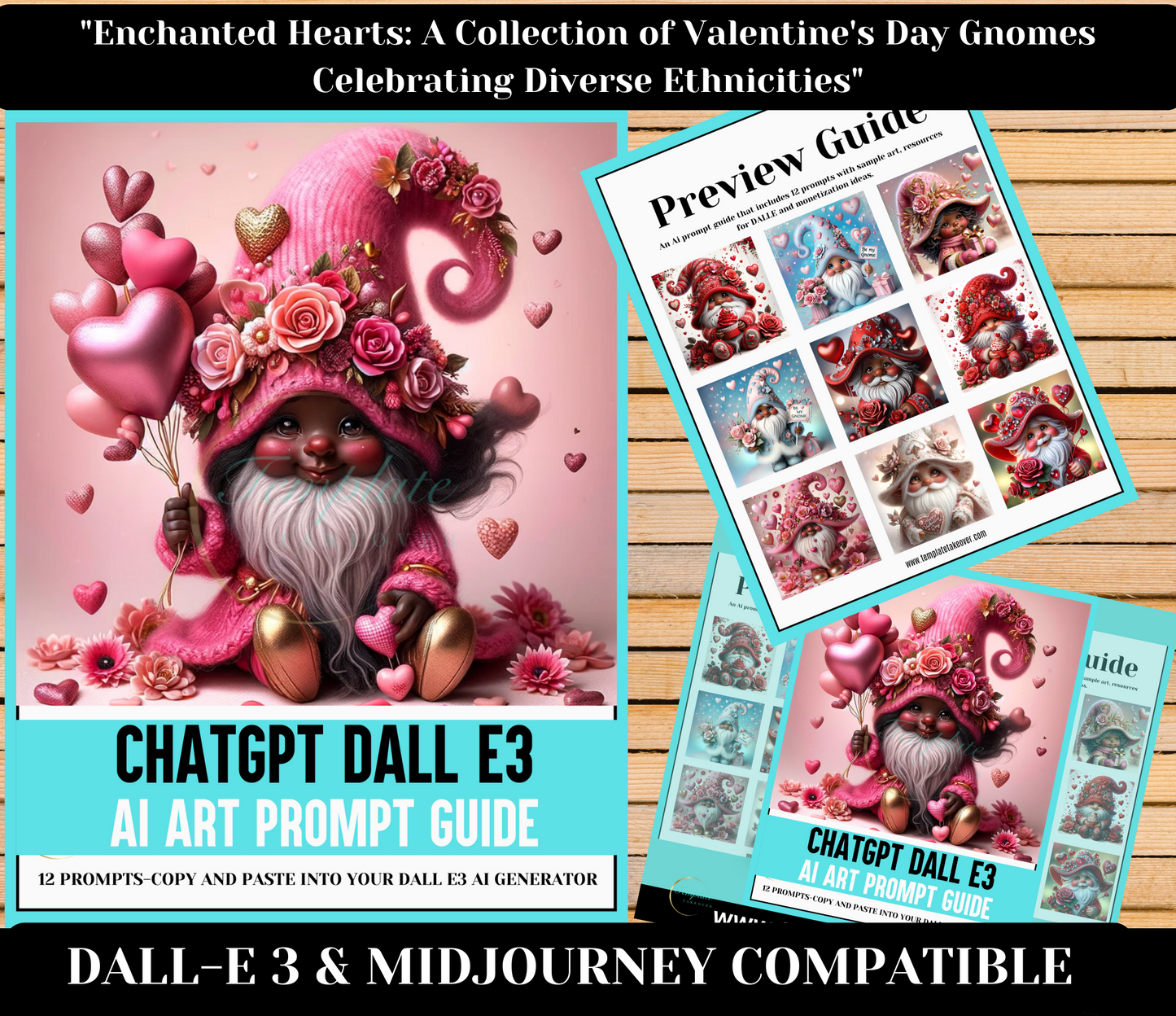 "Enchanted Hearts: A Collection of Valentine's Day Gnomes Celebrating Diverse Ethnicities" Prompt Guide