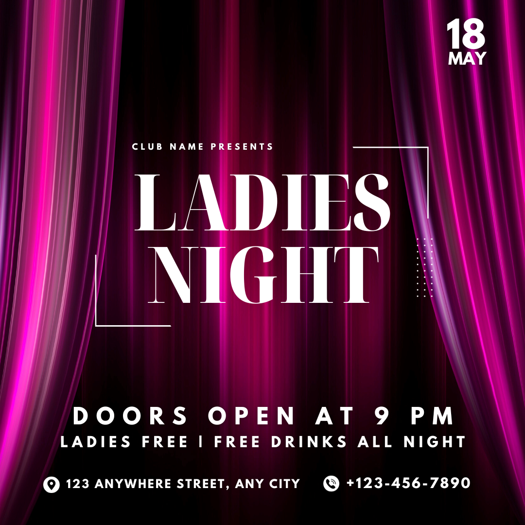 Editable Music Ladies Night Out Invitation DIY Canva Video Template , Party Music Invitation to Guest Party Planners Instant Access.