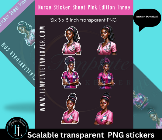 African American Nurse Stickers | Printable Nurse Stickers | Digital Nurse Stickers | Nurse Stickers | Medical Stickers | Digital Stickers