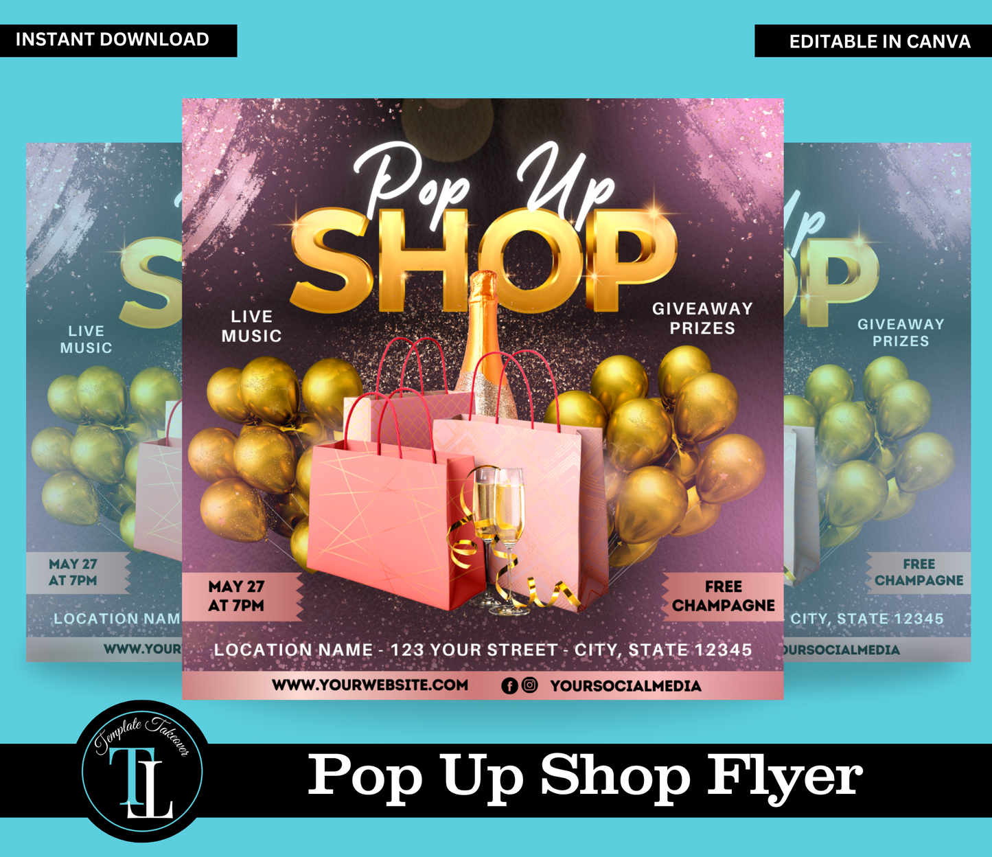 Editable Pop Up Shop Flyer | Editable, Shareable, Printable Invite, Le ...