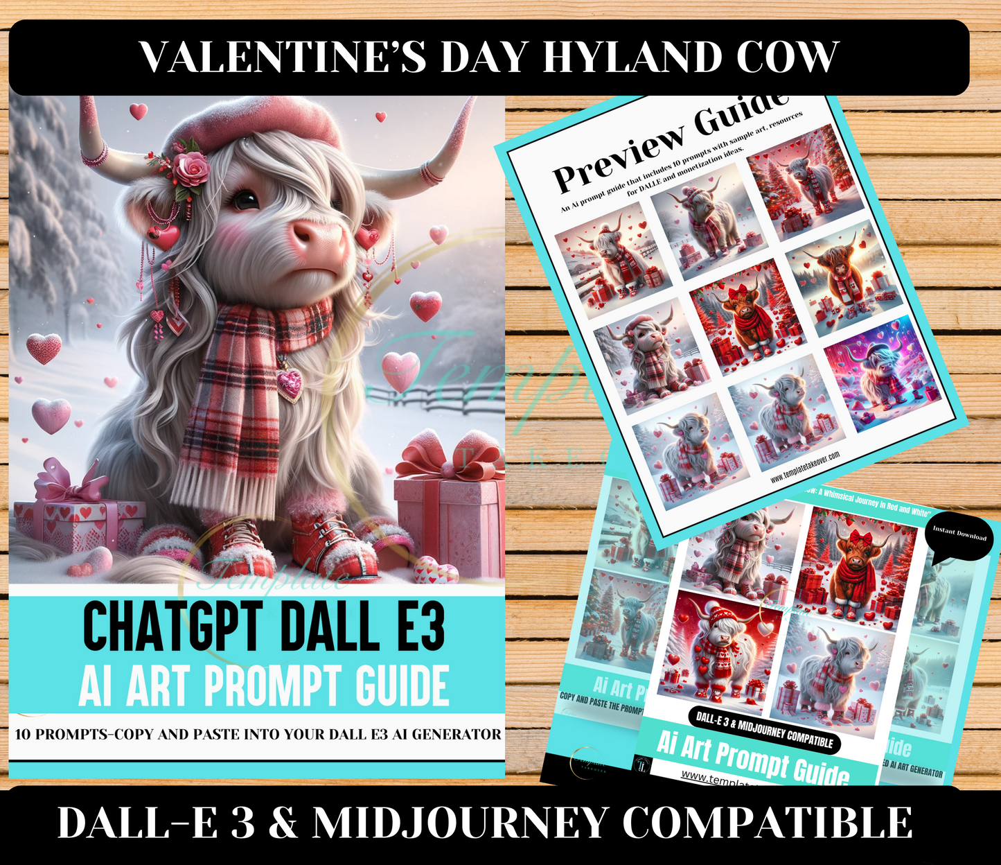 Enchanted Valentine's Day Highland Cow Prompt Guide!