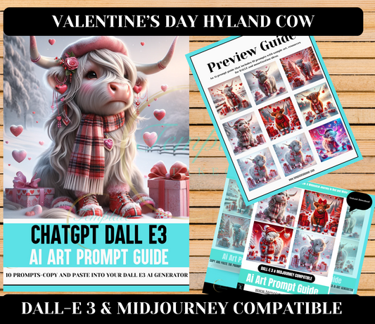 Enchanted Valentine's Day Highland Cow Prompt Guide!