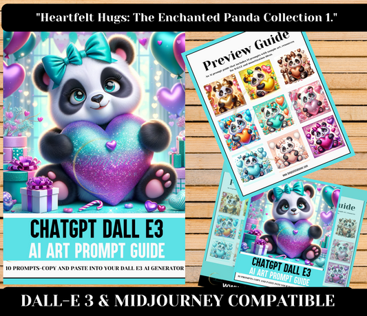 "Heartfelt Hugs: The Enchanted Panda Collection 1." Prompt Guide!