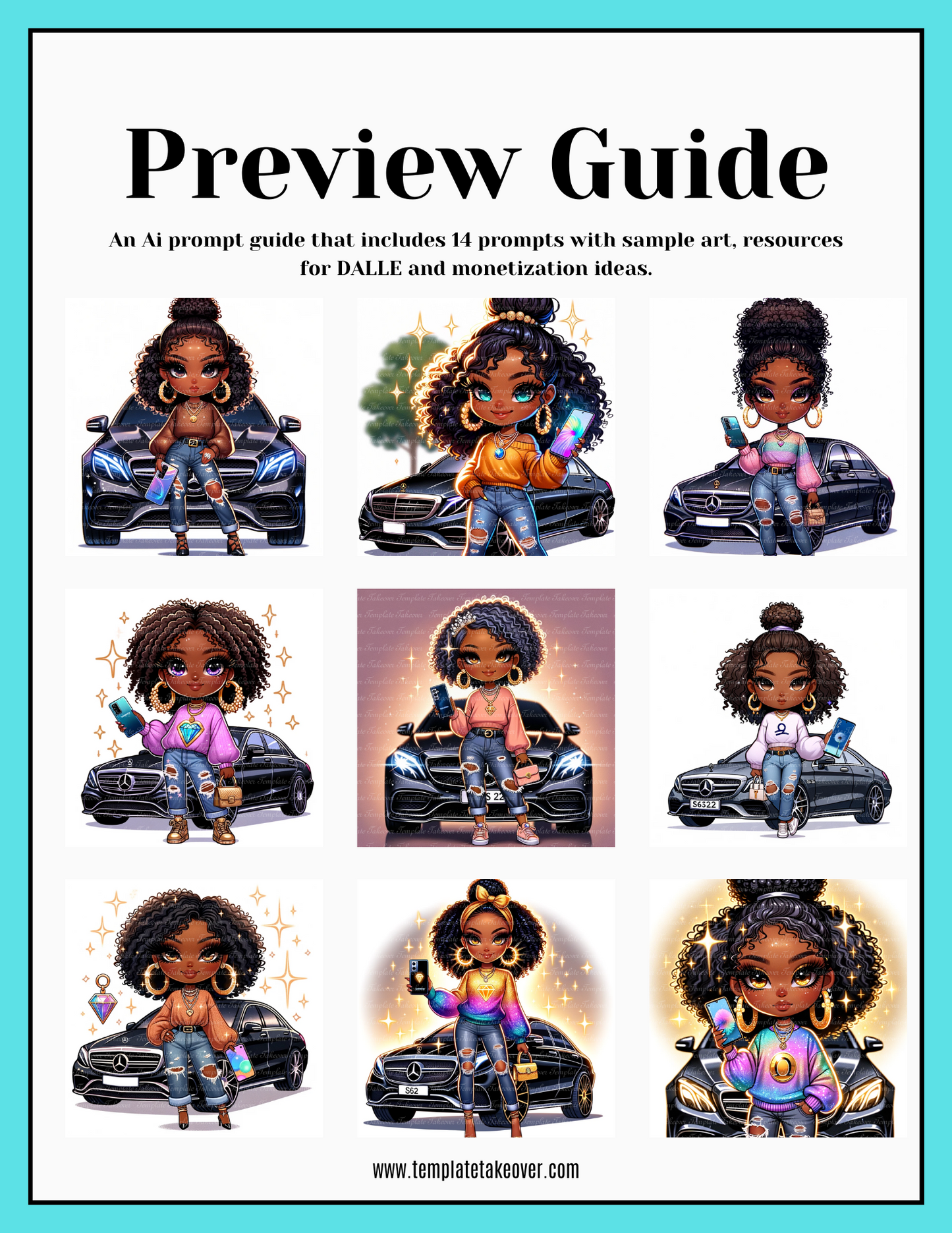 Chibi Zodiac | CHATGPT4 | DALL E 3 | BUNDLE | Prompts | Stickers | African American | Midjourney |  | AI Art | Open Ai | Dall-E 3 | Prompt Guide