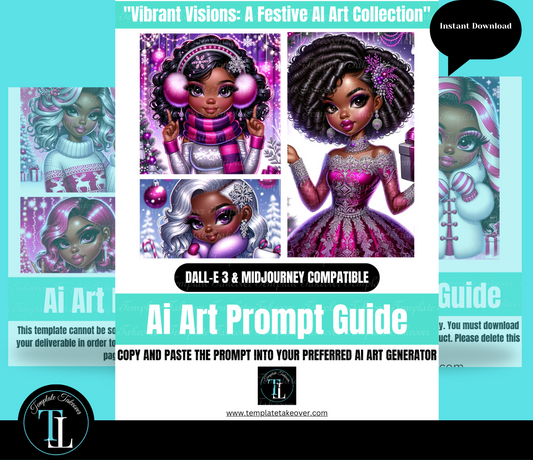 (Turn up the volume!) Purple Christmas | AI Art | African American Women | Craft | Business | Clipart | Print on Demand