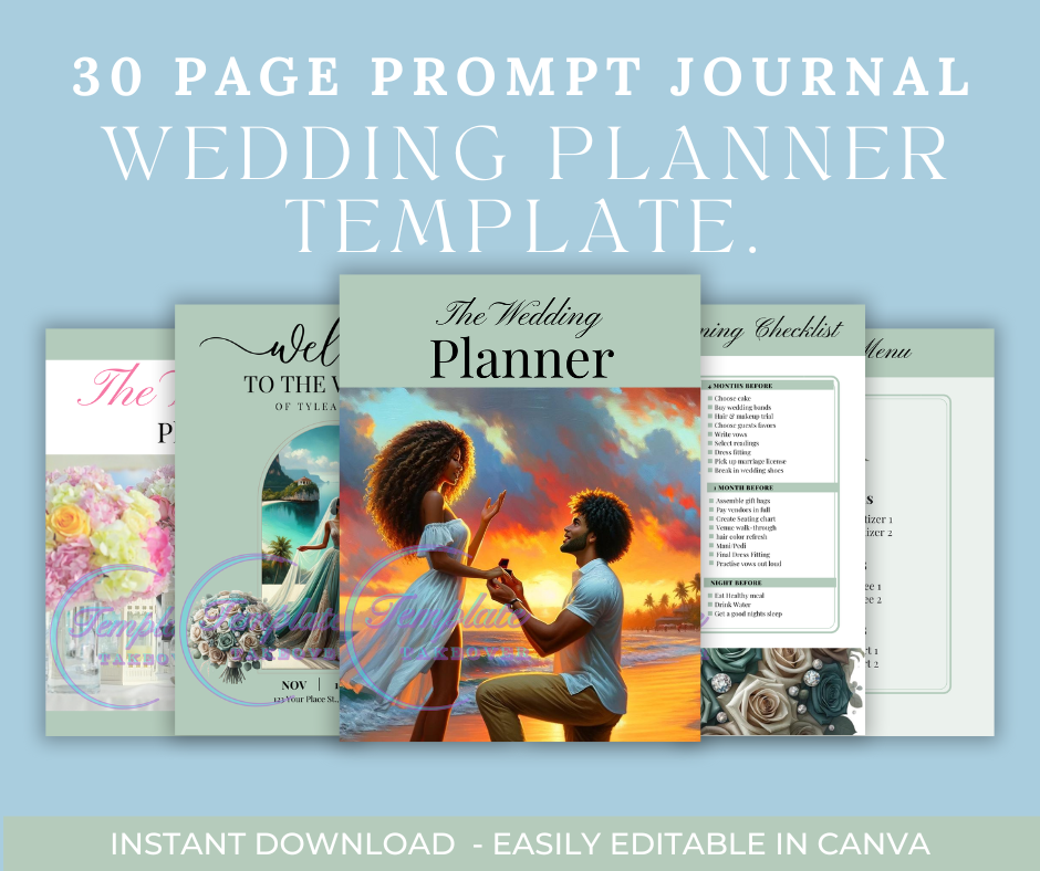 Printable Wedding Planner Template Kit | Wedding Planner | Wedding Planning Checklist | Wedding Day Schedule | To Do List | Budget | Wedding