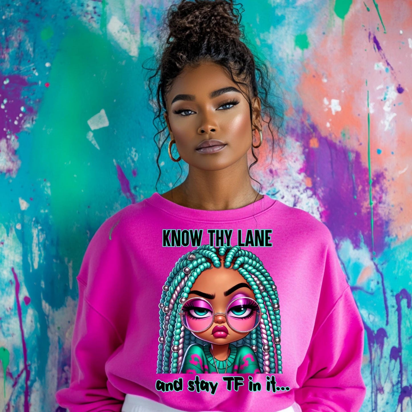 Bold & Snarky 'Know Thy Lane' bundle – Perfect for Statement-Making Style | Funny Shirt | Quirky Girl Sweatshirt |