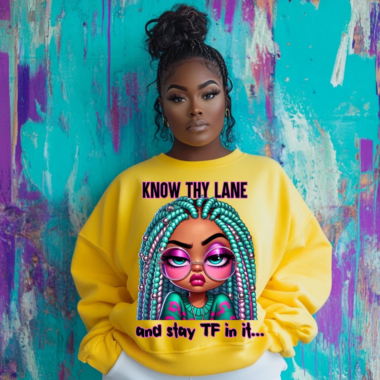 Bold & Snarky 'Know Thy Lane' bundle – Perfect for Statement-Making Style | Funny Shirt | Quirky Girl Sweatshirt |