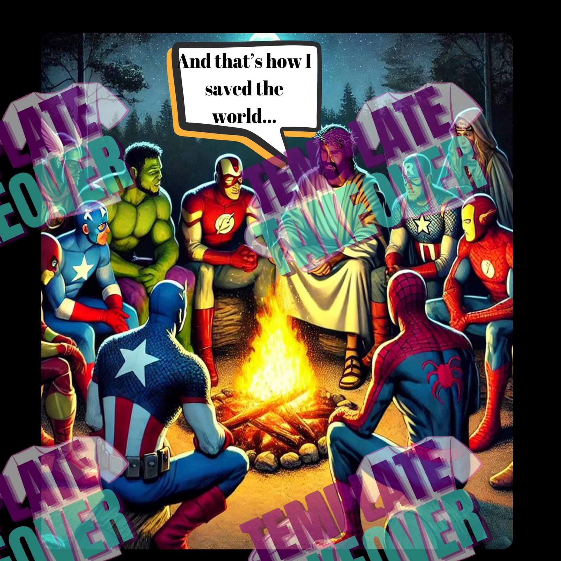 And That's How I Saved the World | Funny Christian PNG | Faith PNG | Superhero PNG | Jesus and Superhero png | Spiritual png | Funny png