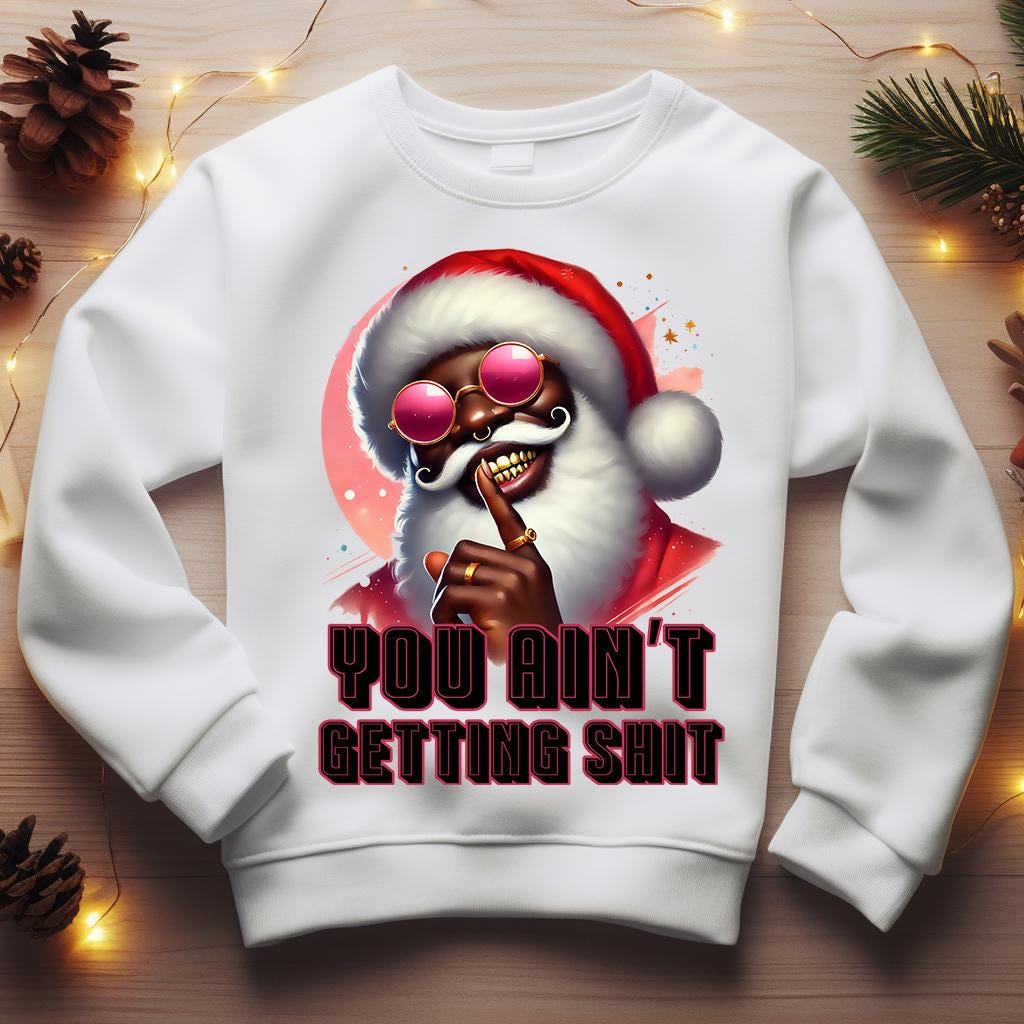 Funny Santa Christmas PNG | Sassy Holiday Santa Digital Art with Free Mockups