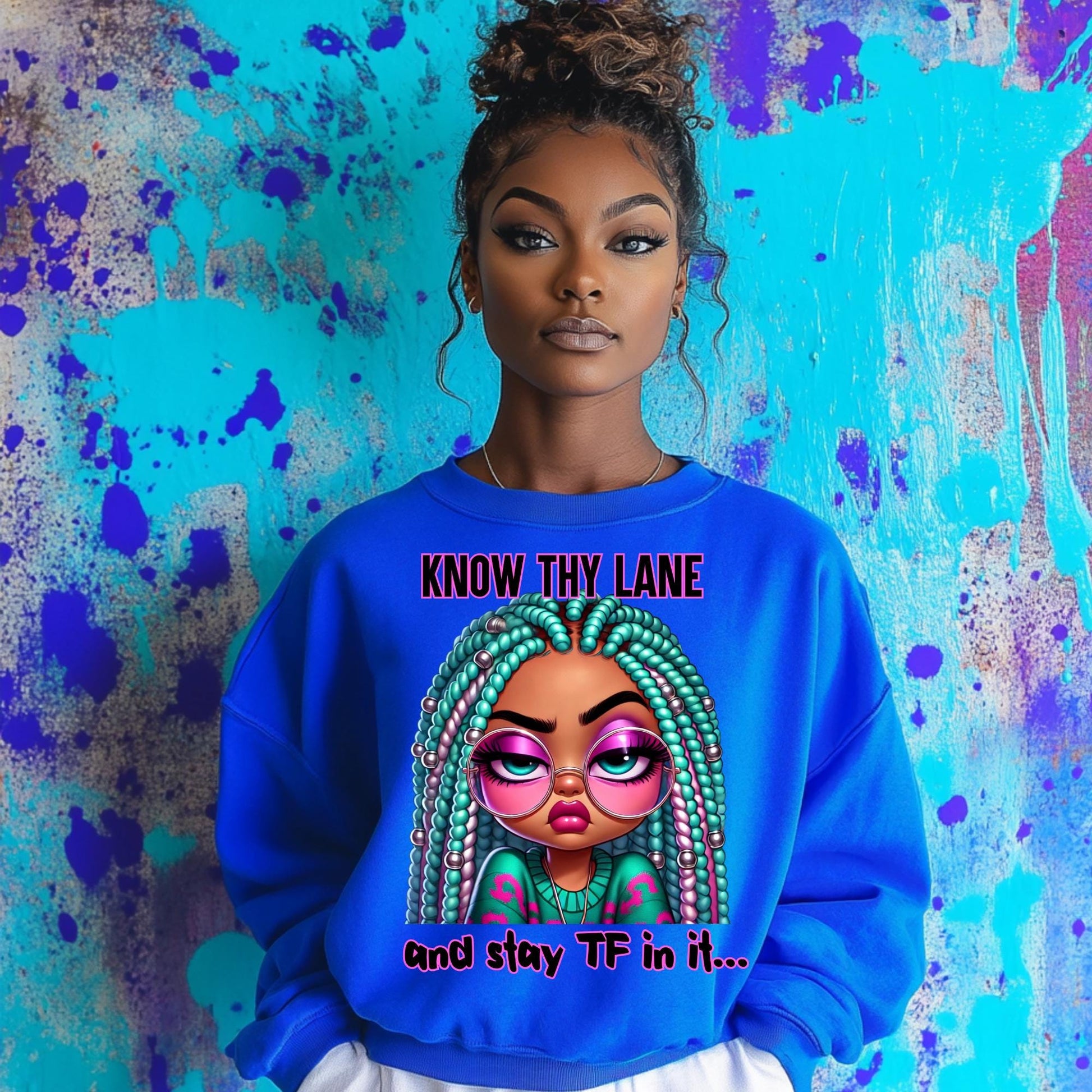 Bold & Snarky 'Know Thy Lane' bundle – Perfect for Statement-Making Style | Funny Shirt | Quirky Girl Sweatshirt |