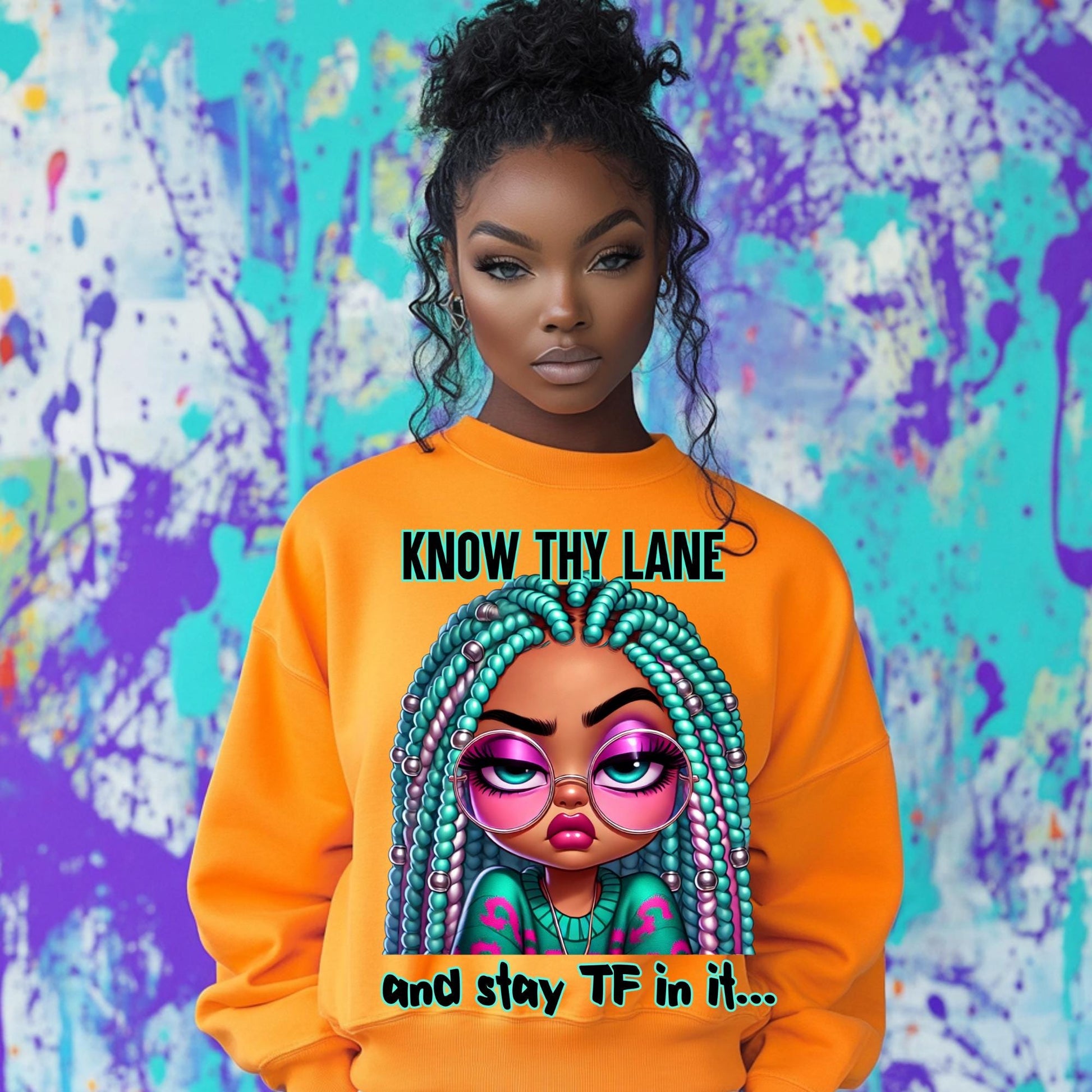 Bold & Snarky 'Know Thy Lane' bundle – Perfect for Statement-Making Style | Funny Shirt | Quirky Girl Sweatshirt |