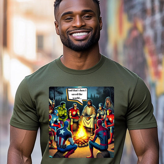 And That's How I Saved the World | Funny Christian PNG | Faith PNG | Superhero PNG | Jesus and Superhero png | Spiritual png | Funny png