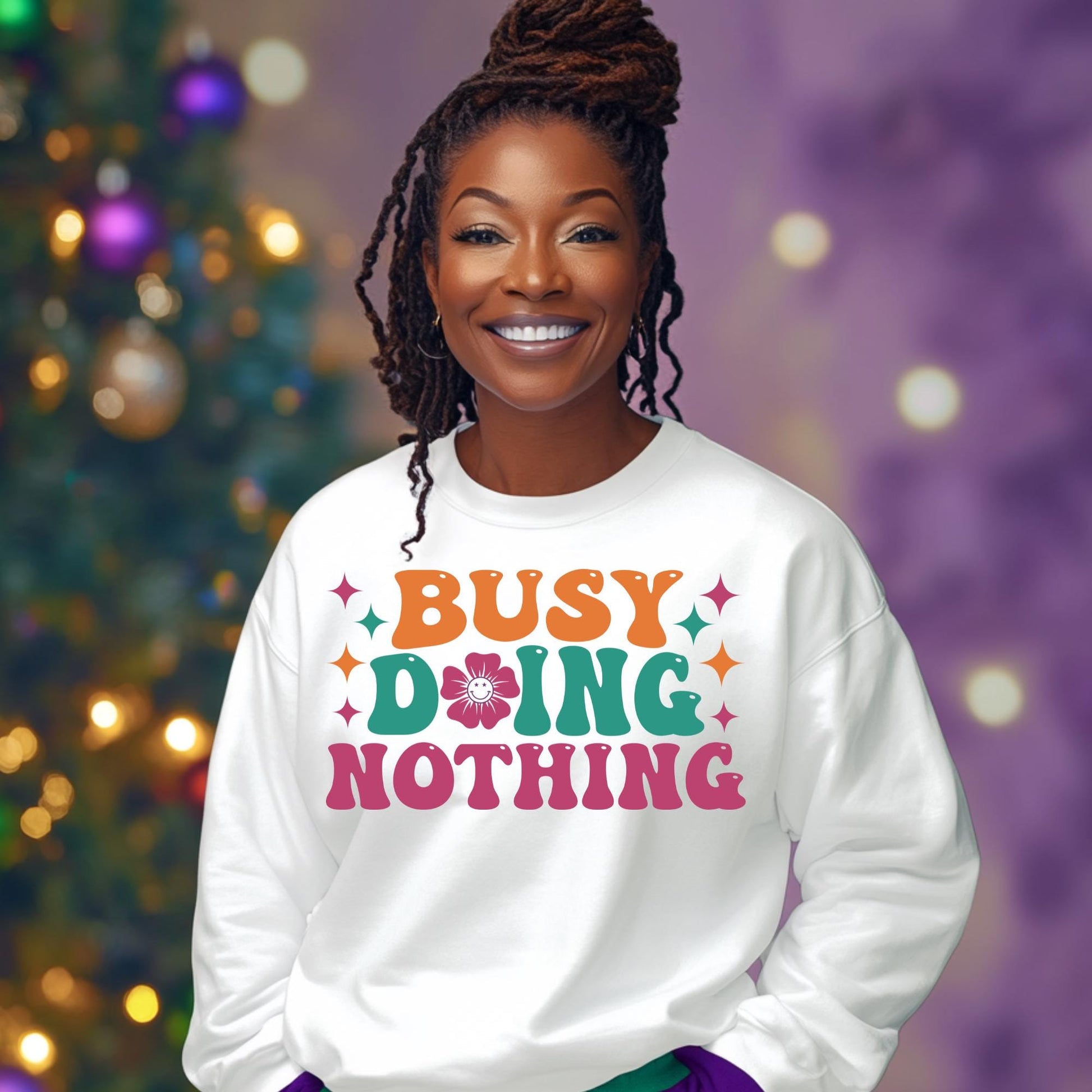 Busy Doing Nothing PNG | Retro Sublimation Design for T-Shirts & Crafts | Funny Digital Download with Mockups Included