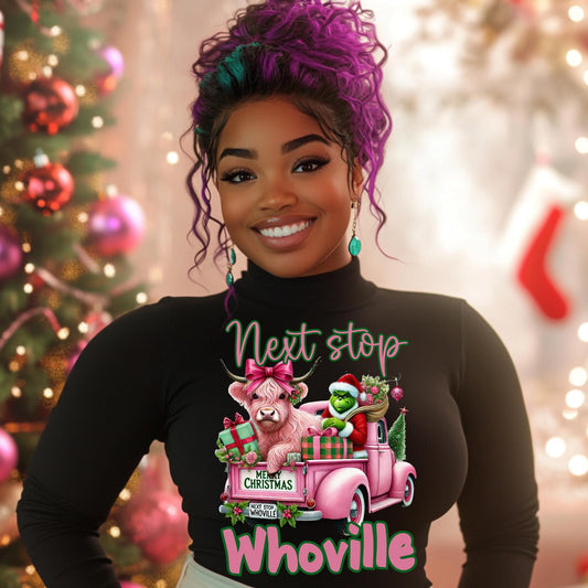 Next Stop Whoville PNG – Christmas Digital Design for T-Shirts, Tumblers & More with Mockups Included