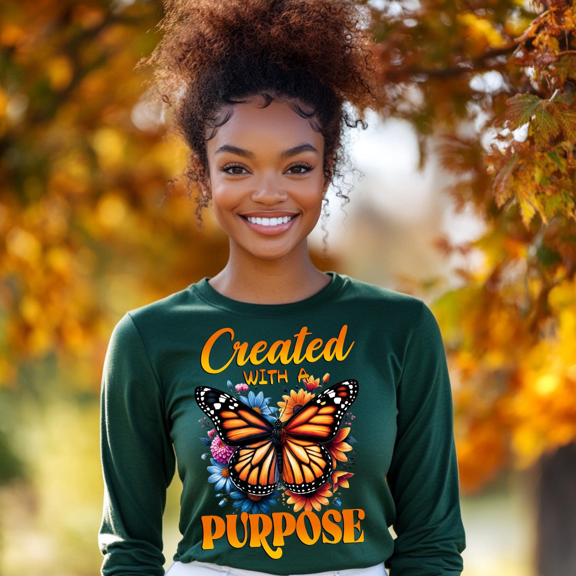 Created with a Purpose Butterfly PNG – Inspirational Sublimation Design for T-Shirts, Mugs, and More – Includes Mockups!