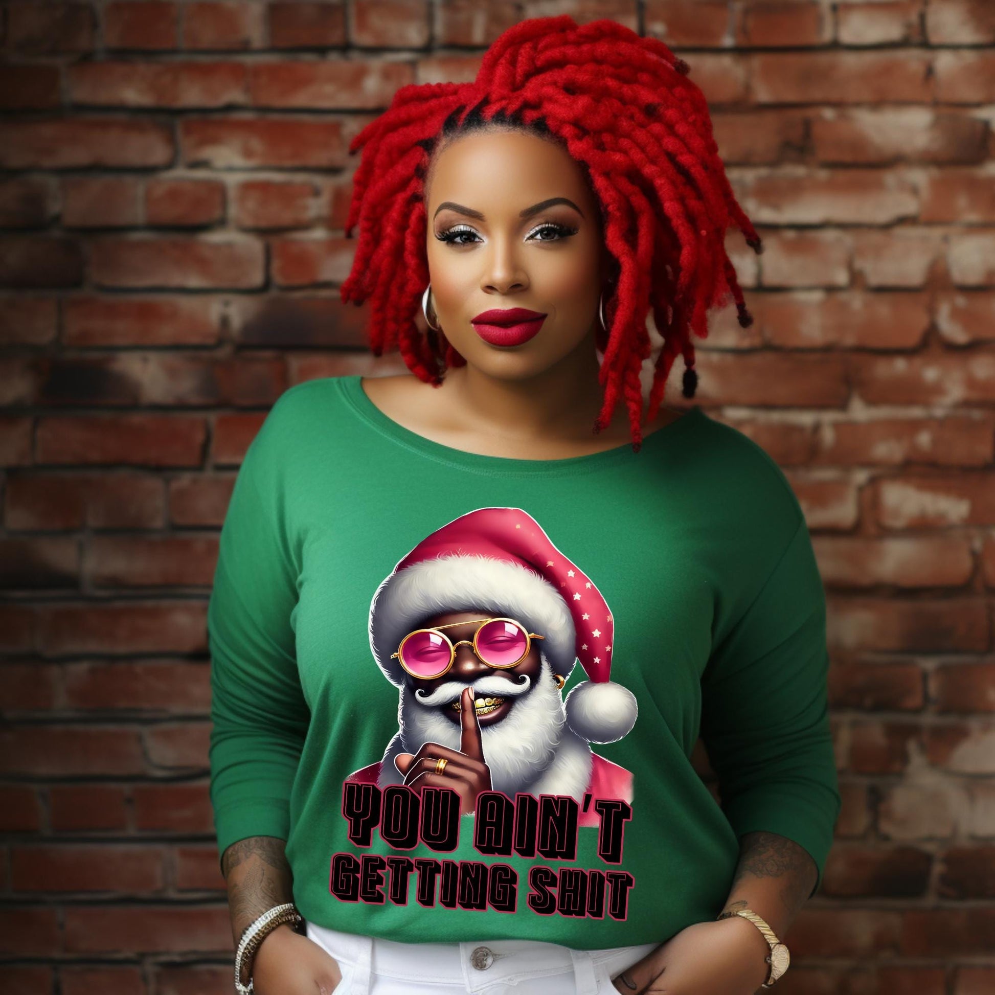 Funny Santa Christmas PNG | Sassy Holiday Santa Digital Art with Free Mockups