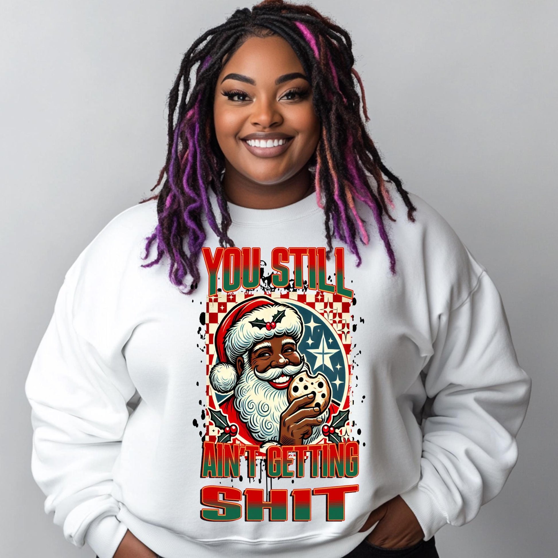 Funny Santa PNG - "You Still Ain't Getting Sh*t" | Humorous Christmas Digital Art with Free Mockups