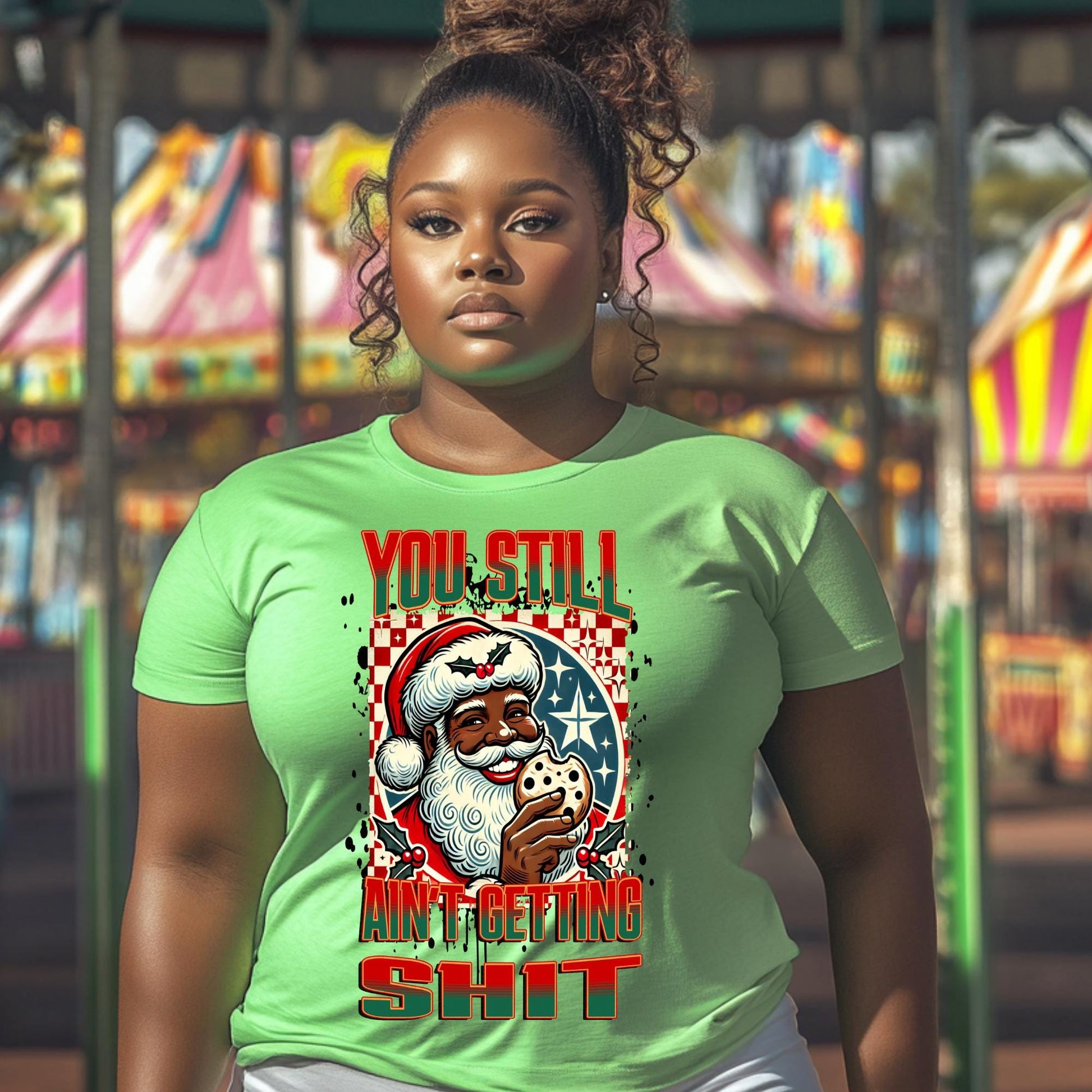 Funny Santa PNG - "You Still Ain't Getting Sh*t" | Humorous Christmas Digital Art with Free Mockups