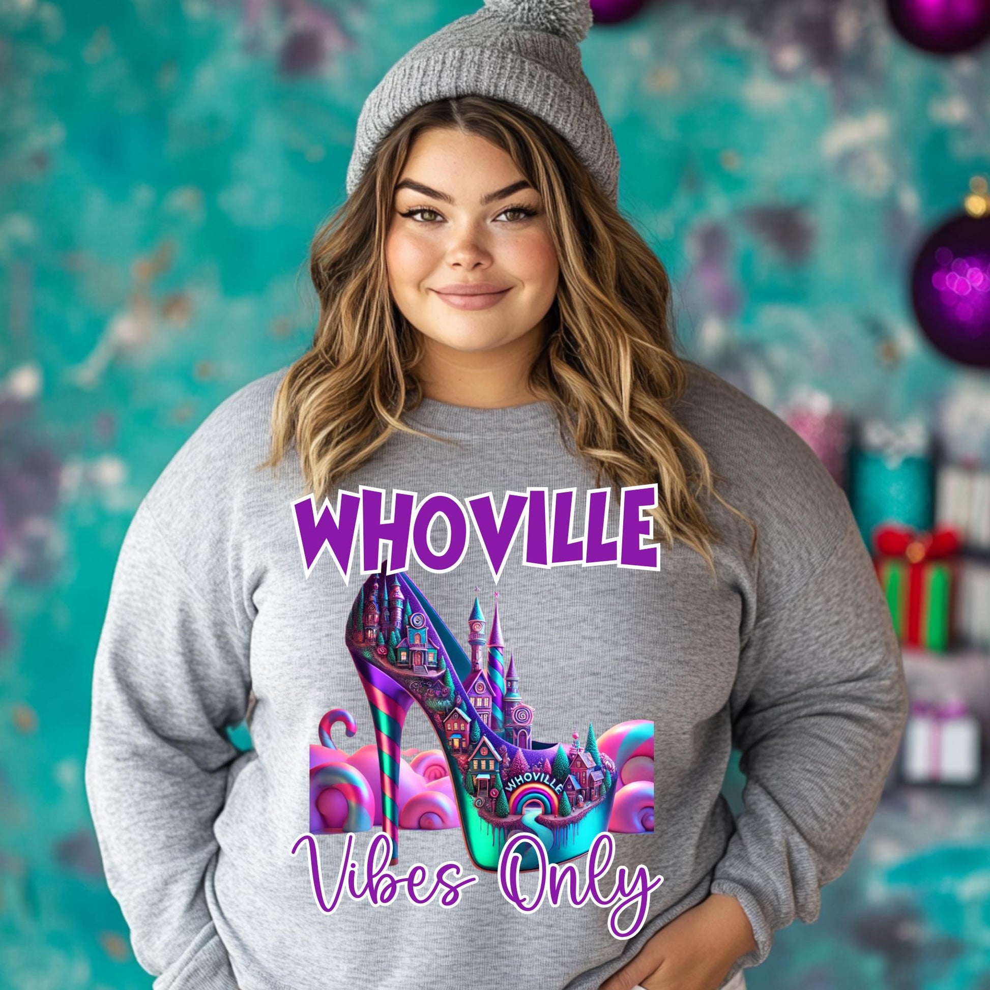 Whoville Vibes Only PNG | High Heel Christmas Design | DTF & Sublimation Printable | Festive Holiday PNG with Mockups Included