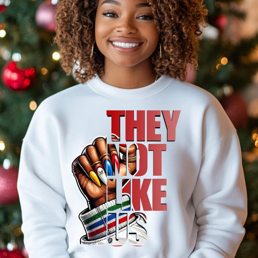 They Not Like Us Eastern Star Sweatshirt - OES Sisters Apparel, Cultural Pride Hoodie, 100% Cotton Crewneck Sizes S-4X