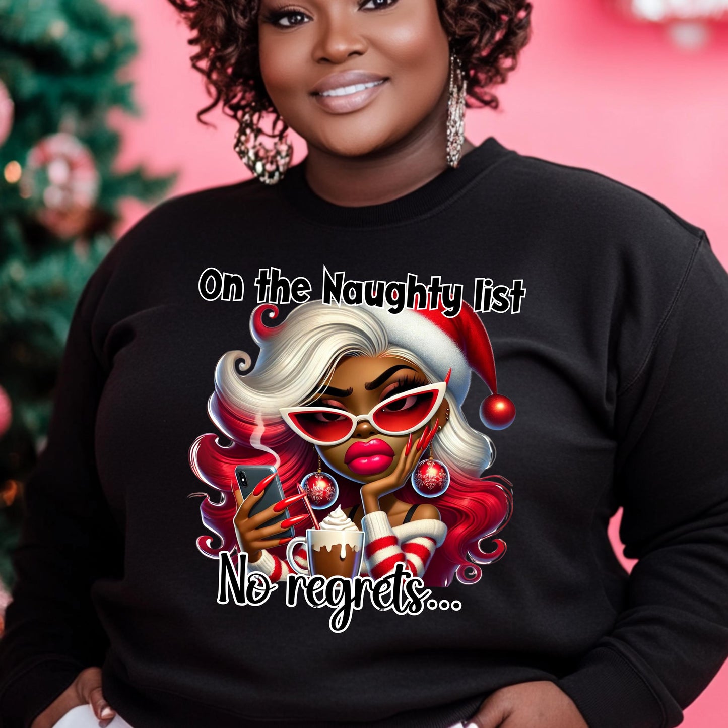 On the Naughty List No Regrets" PNG | Christmas Digital Design for DTF & Sublimation | Includes Mockups for Easy Marketing