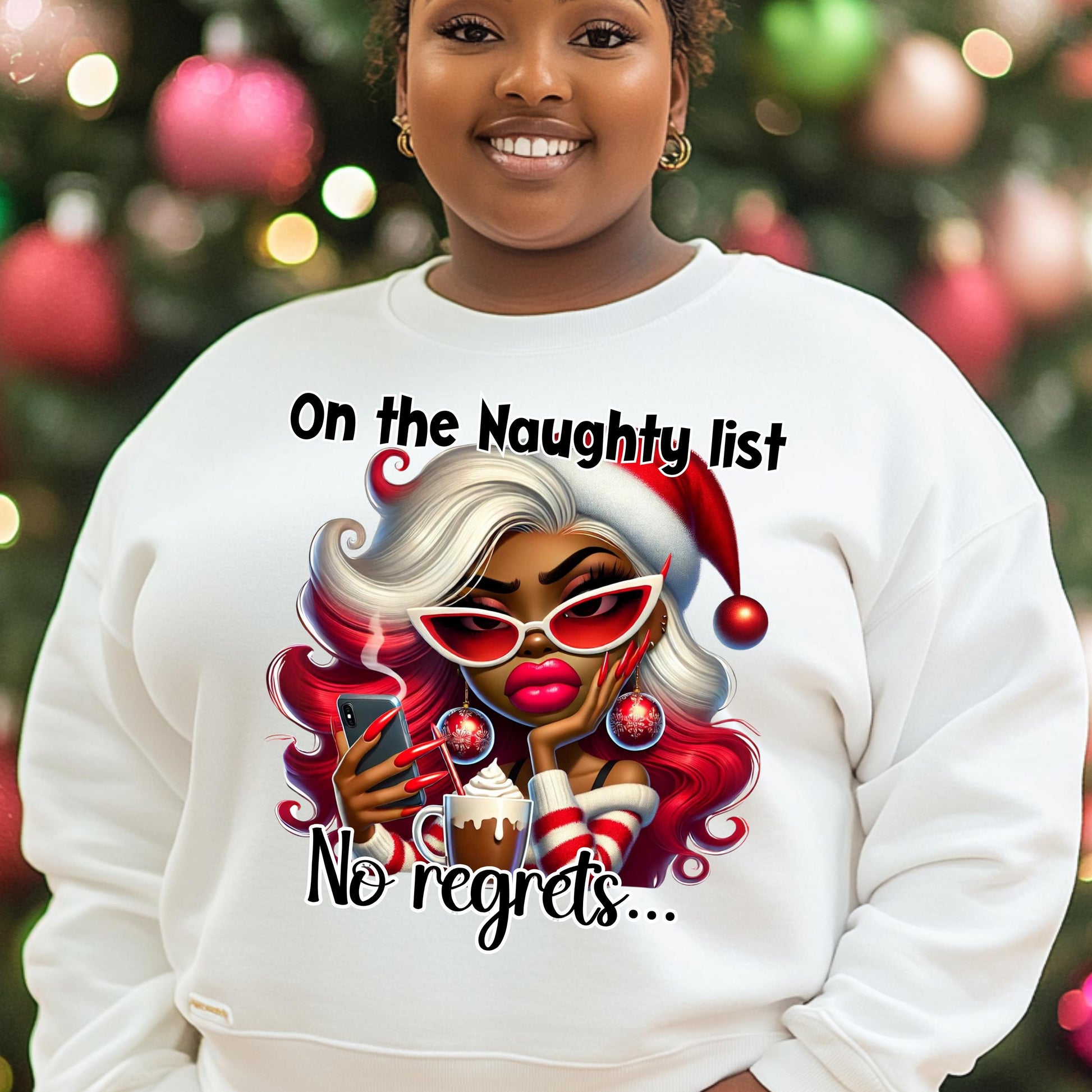 On the Naughty List No Regrets" PNG | Christmas Digital Design for DTF & Sublimation | Includes Mockups for Easy Marketing