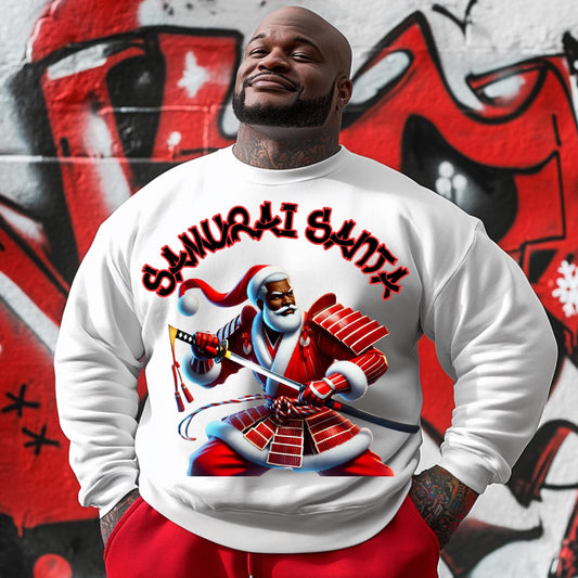 Samurai Santa Christmas PNG - Warrior Santa Digital Art with Mockups for T-Shirts & Hoodies